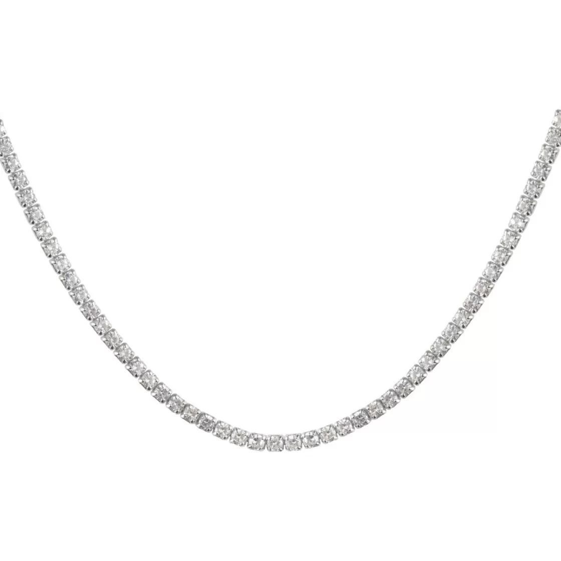 Jacques Lemans Tennis Necklace Sterling Silver With Topazes